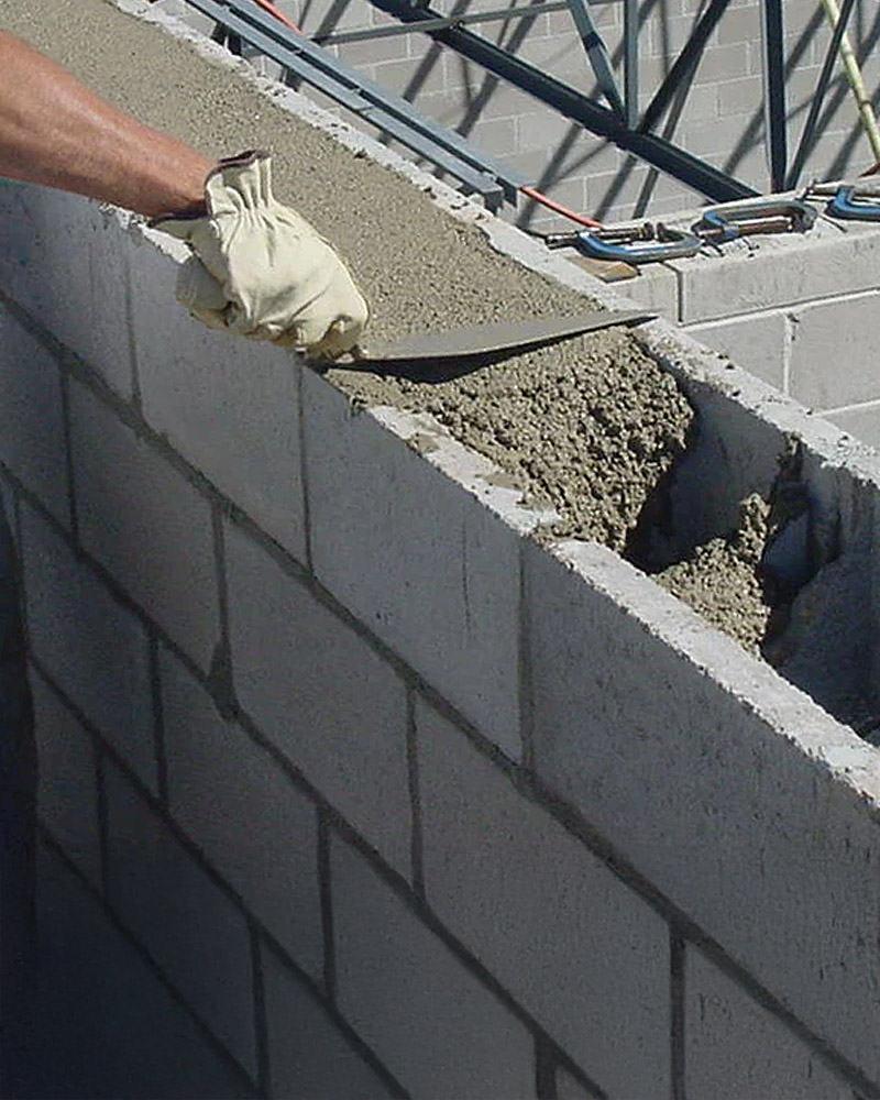 Blockfill concrete being poured